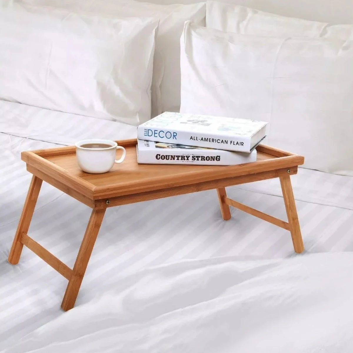 Bandeja de Bambú con Patas Plegables