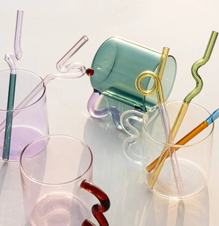 Pajita de vidrio de colores