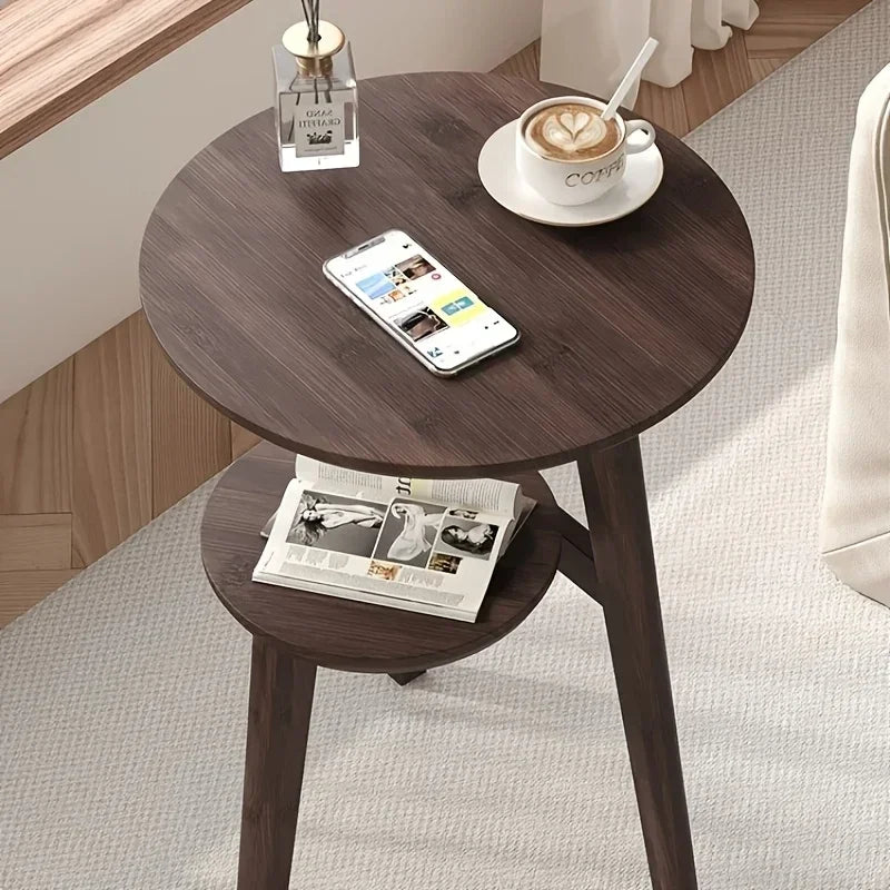 Mesa Auxiliar Redonda de Bambú