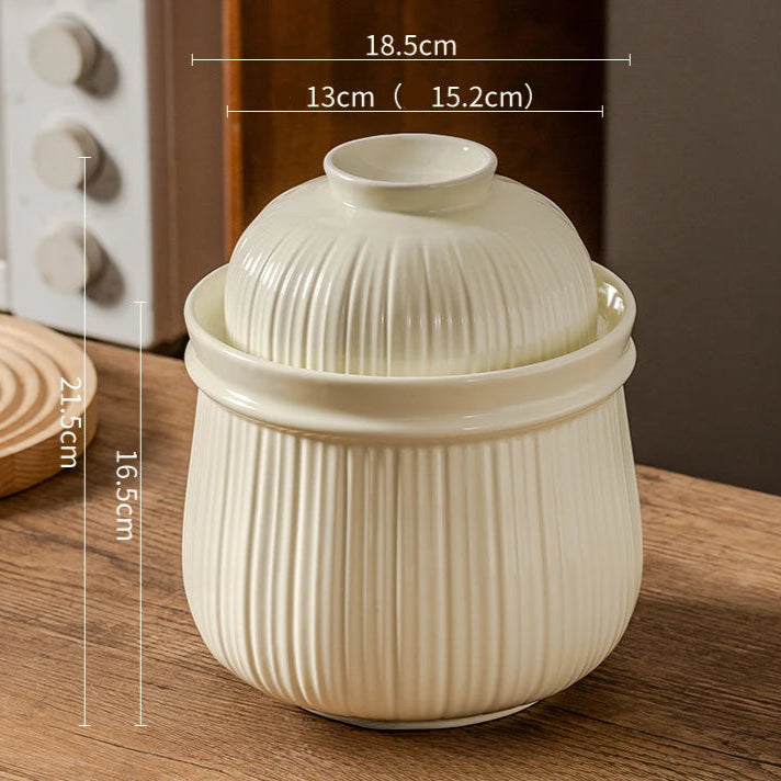 Tarro de Cerámica Estilo Nórdico para Kimchi y Fermentados