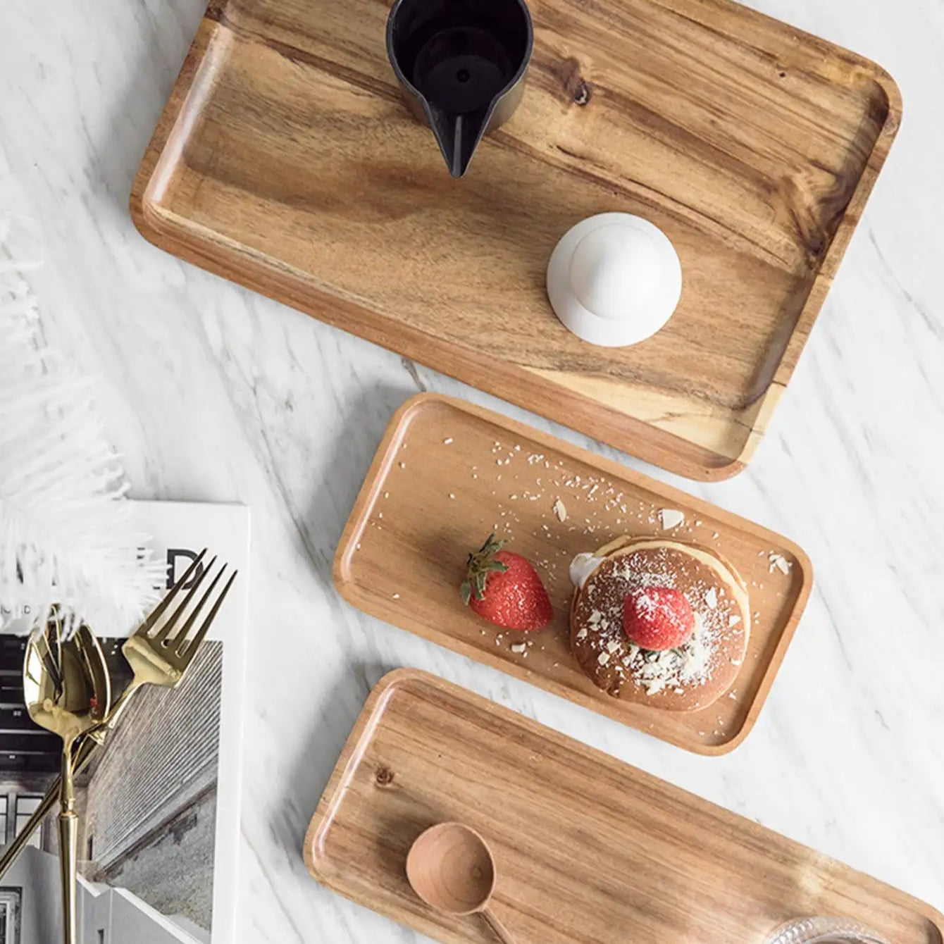 Bandejas Cuadradas de Madera