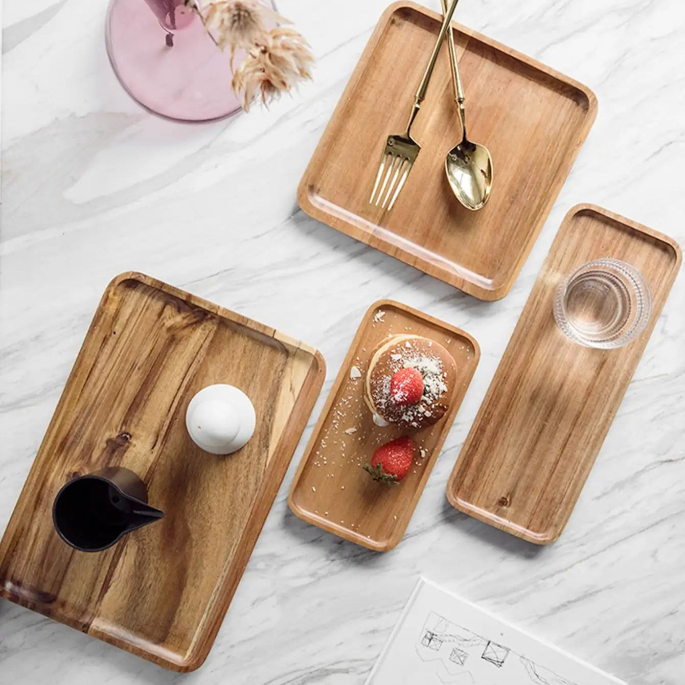 Bandejas Cuadradas de Madera