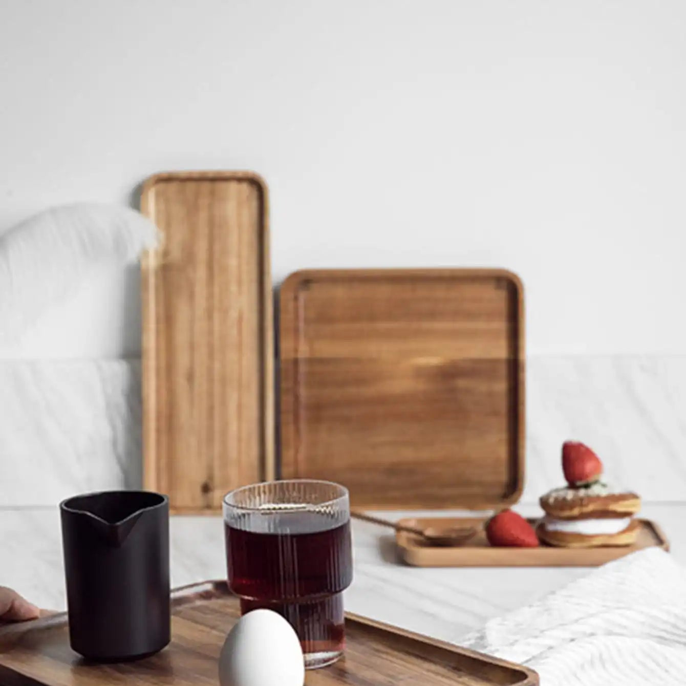 Bandejas Cuadradas de Madera