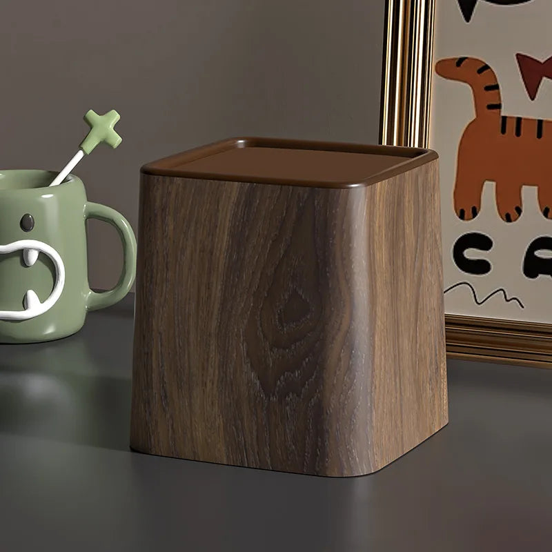 Papelera imitación madera