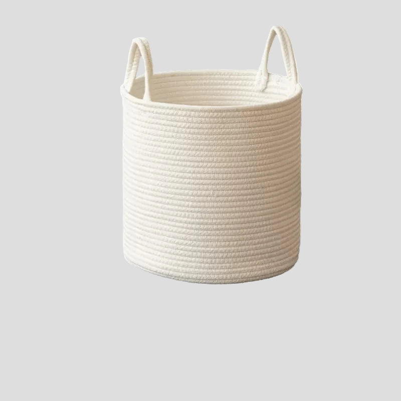 Cesta de Algodón Trenzado Blanco