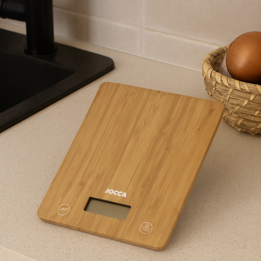 Báscula de Cocina Digital de Bambú