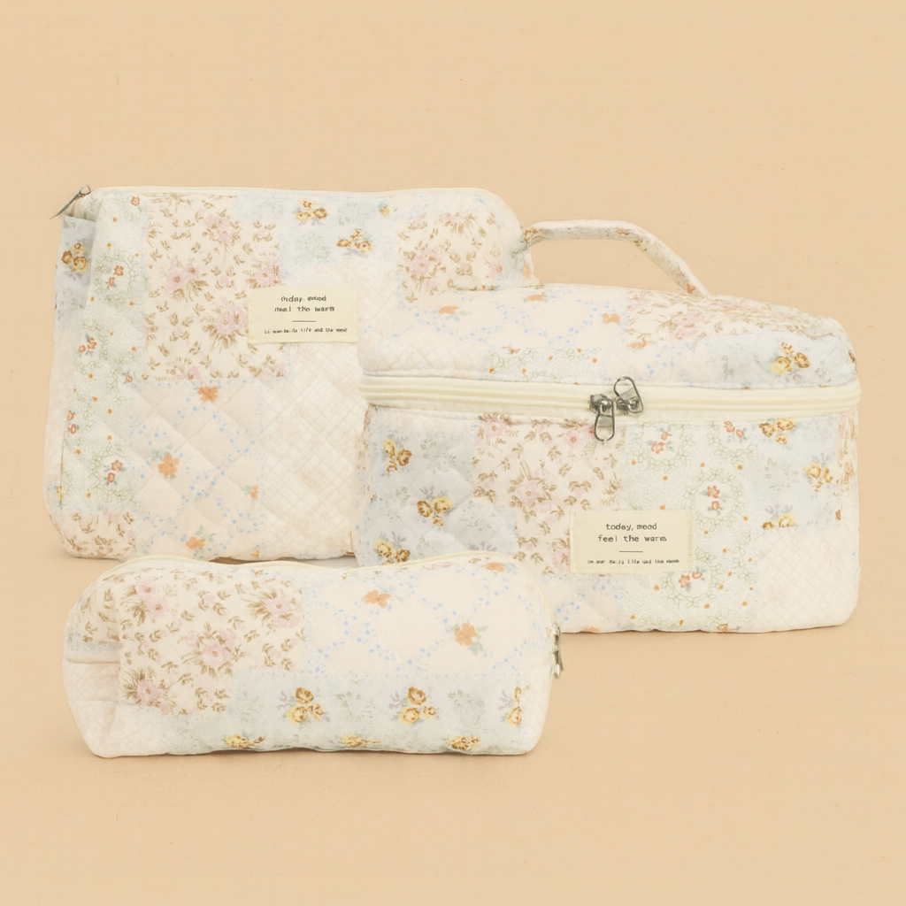 Set de 3 Neceseres de Algodón