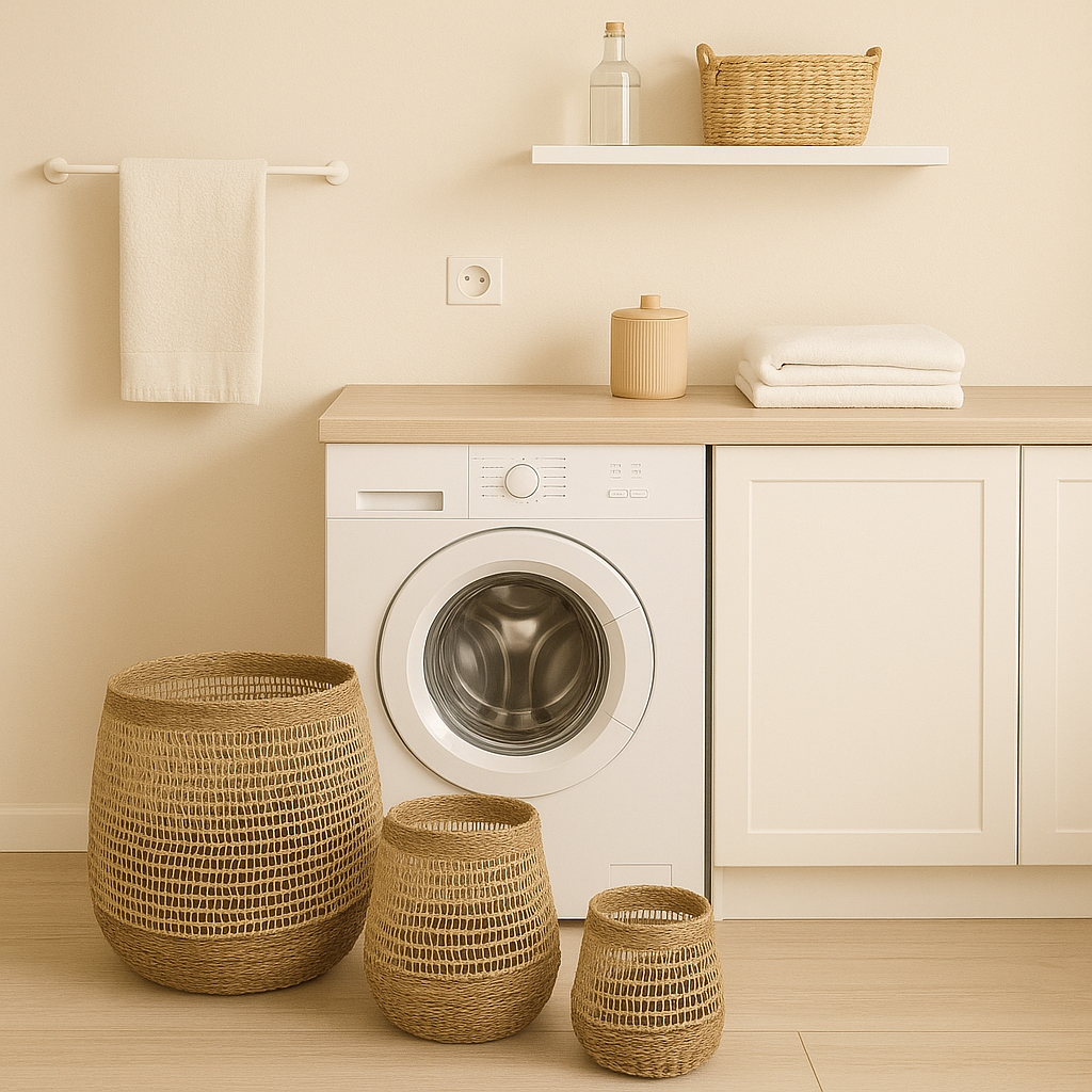 Set de 3 Cestas de Palma Trenzada