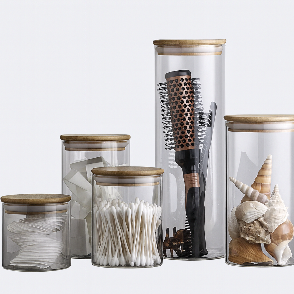 Set de 5 Tarros con Tapa Hermética