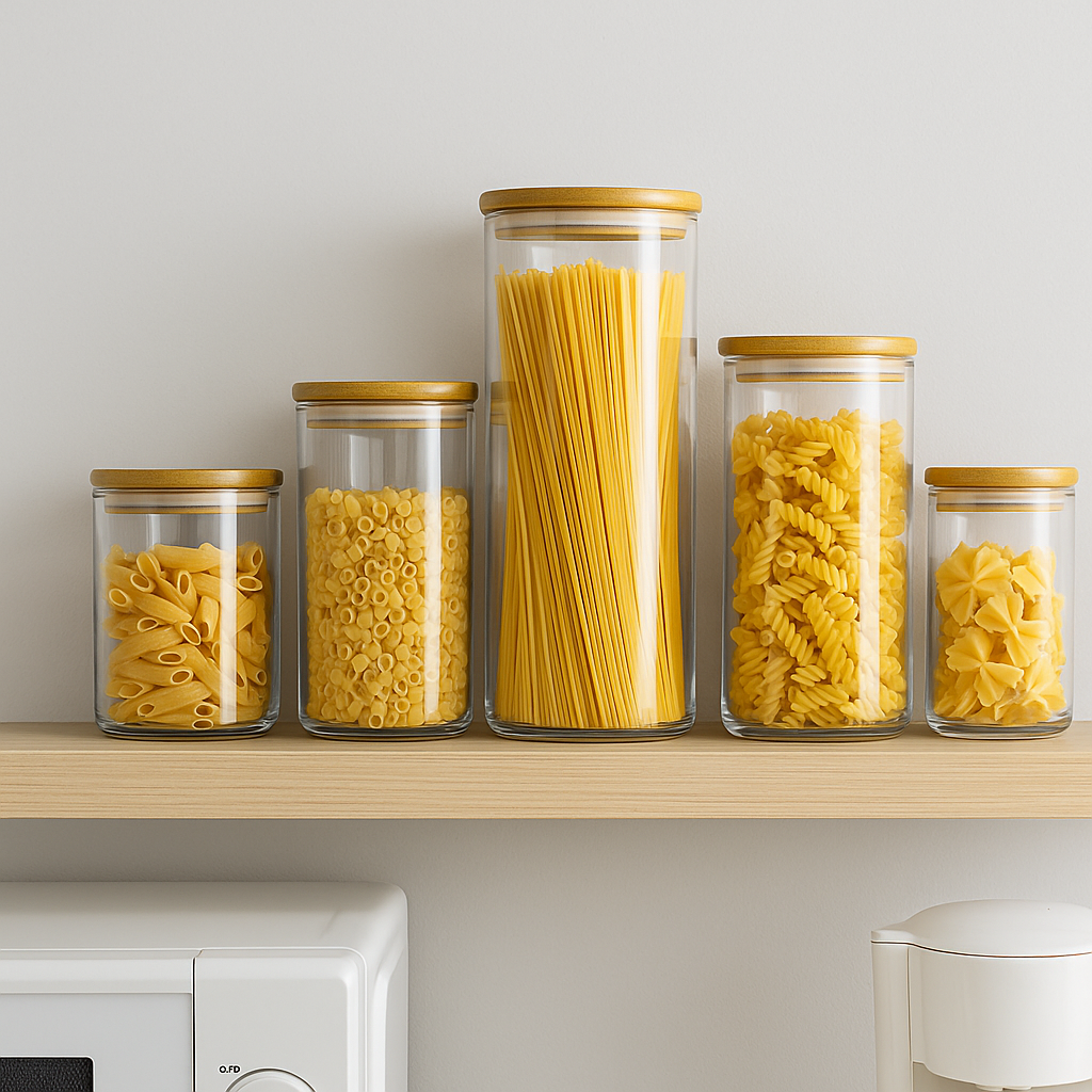 Set de 5 Tarros con Tapa Hermética