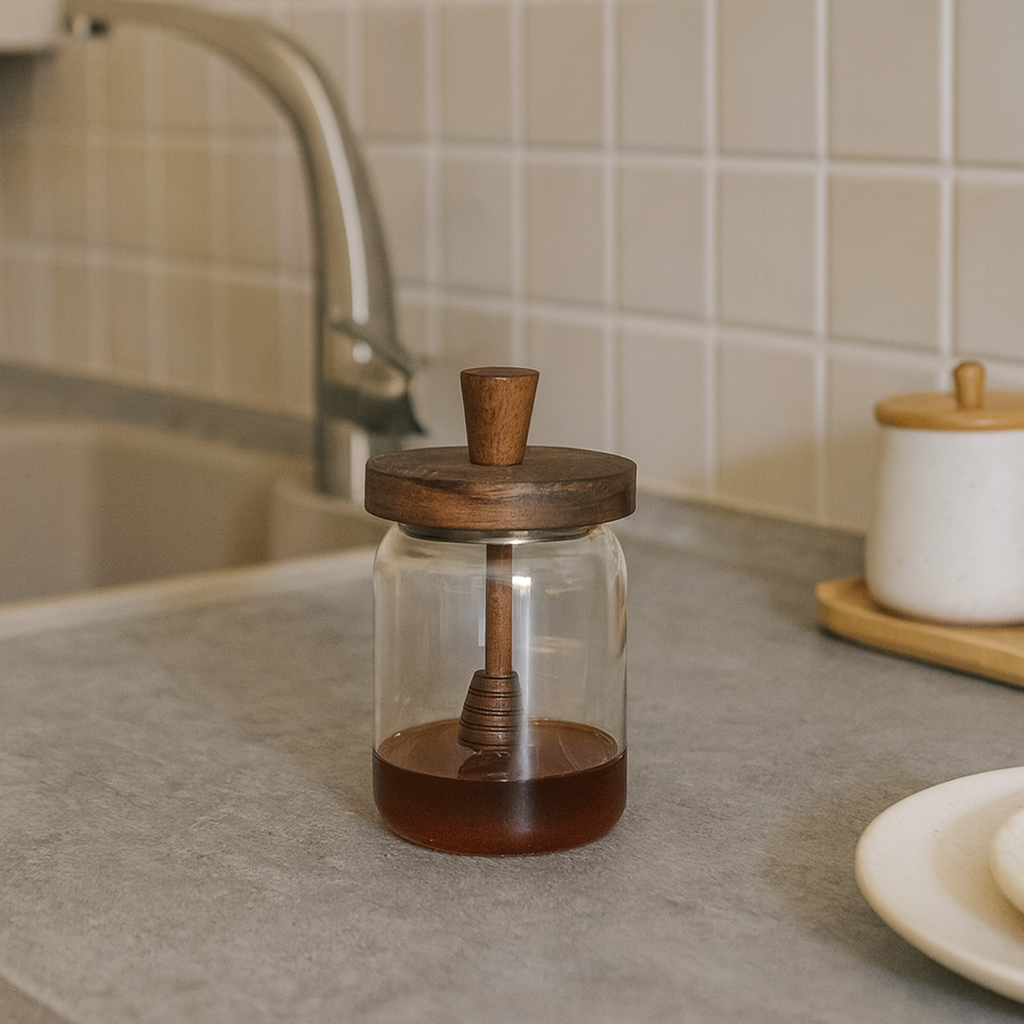 Mielera con Palo Dosificador y Tapa