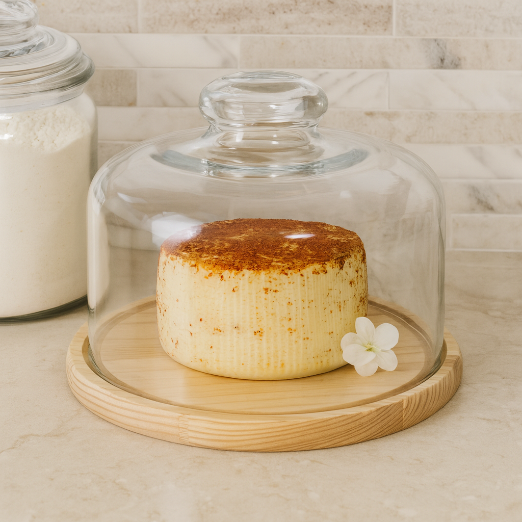 Campana de Cristal con Base de Madera