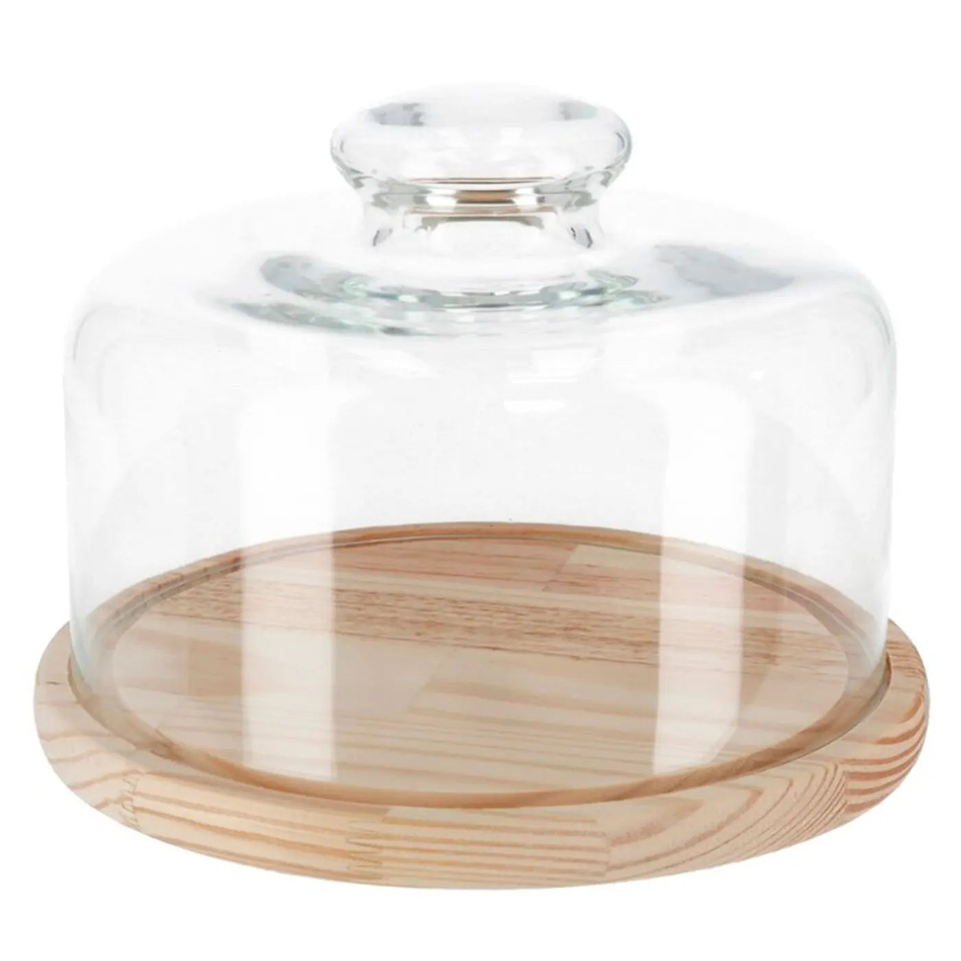 Campana de Cristal con Base de Madera