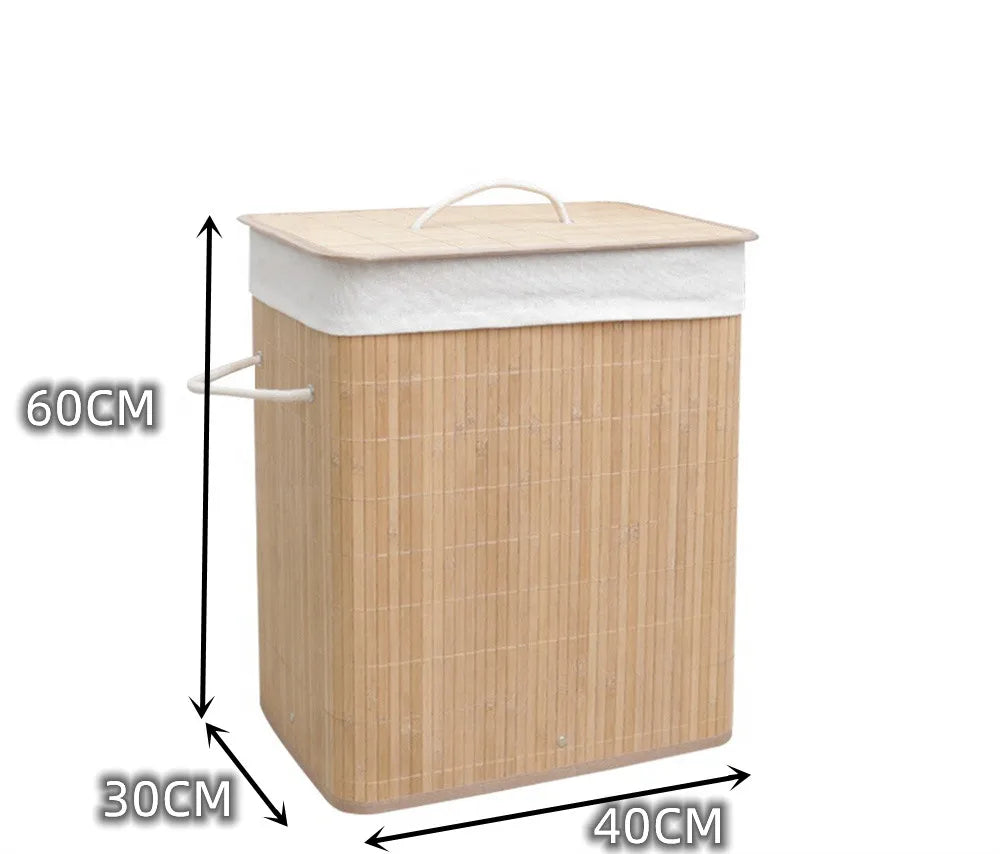 Cubo de Colada de Bambú Plegable con Tapa