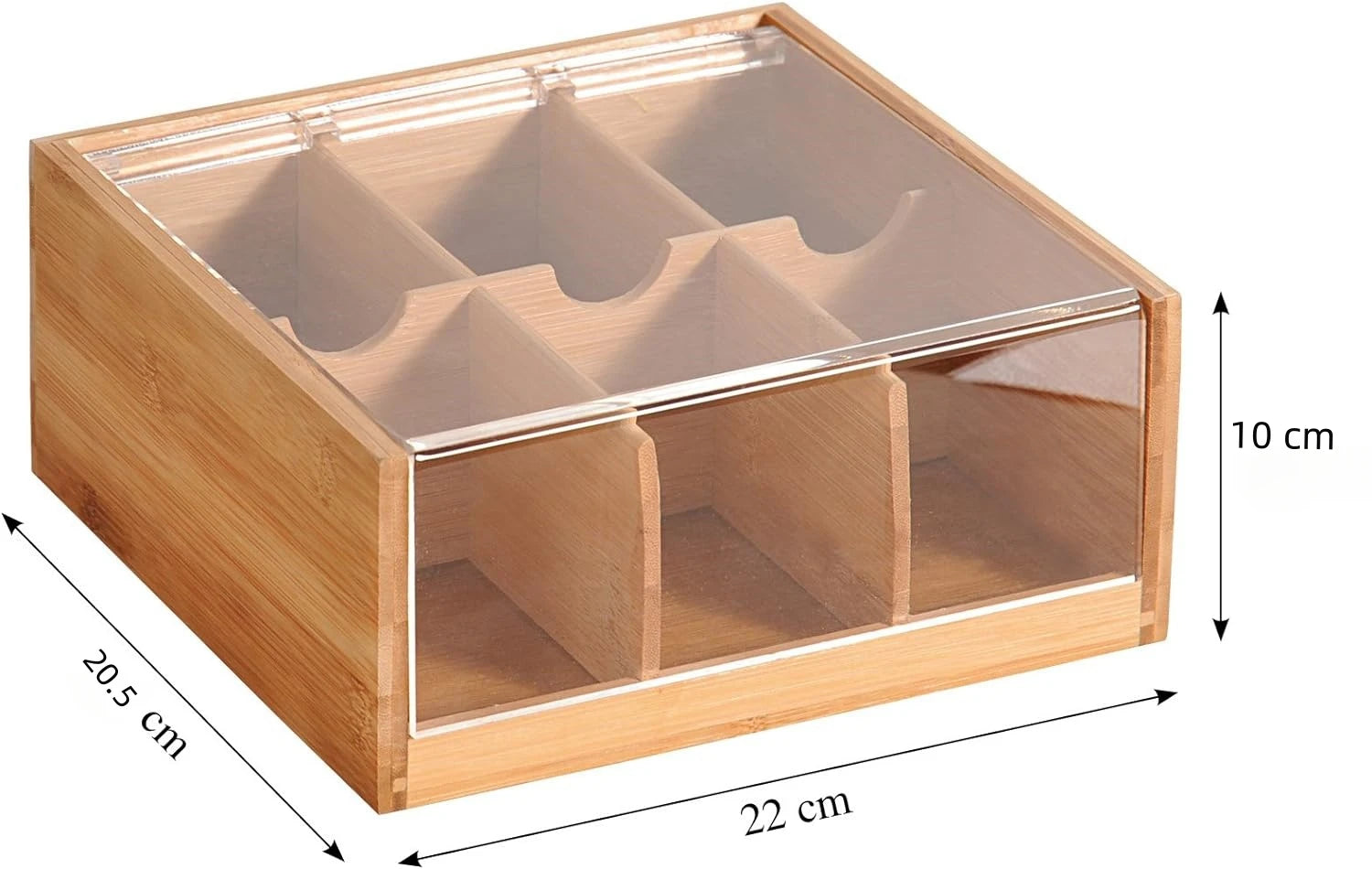 Caja de Té de Bambú con 6 Compartimentos