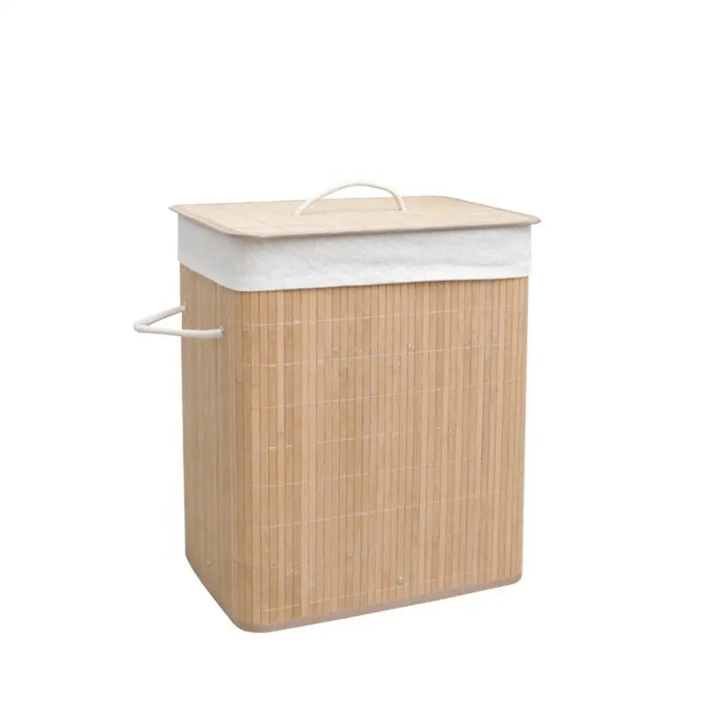 Cubo de Colada de Bambú Plegable con Tapa