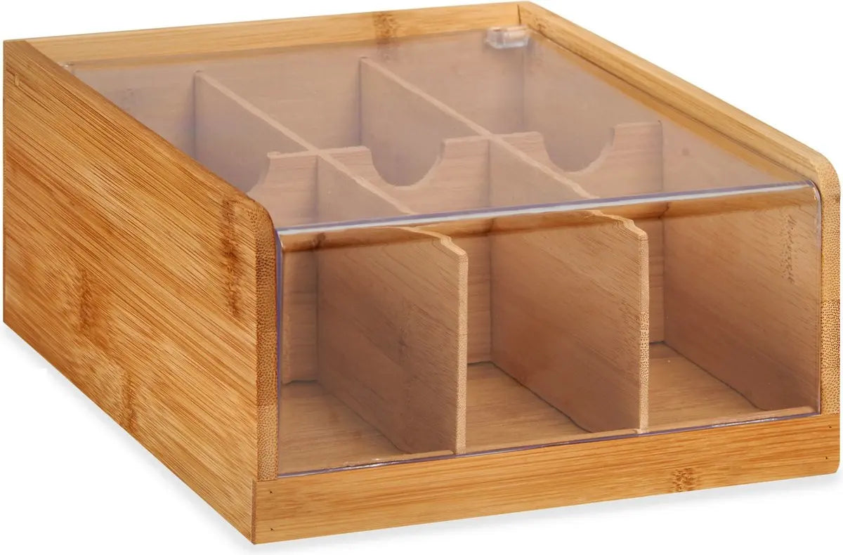 Caja de Té de Bambú con 6 Compartimentos