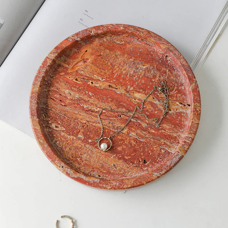 Bandeja de Mármol Travertino Rojo