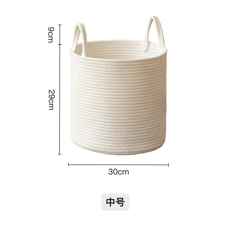 Cesta de Algodón Trenzado Blanco