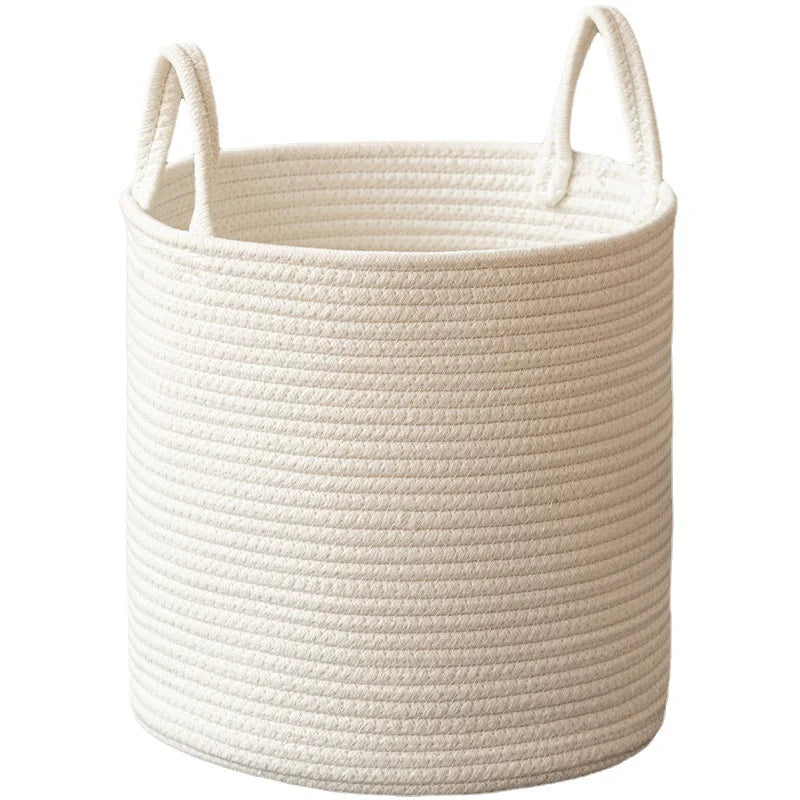 Cesta de Algodón Trenzado Blanco