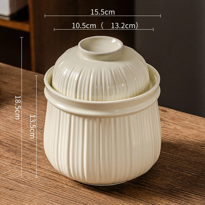 Tarro de Cerámica Estilo Nórdico para Kimchi y Fermentados
