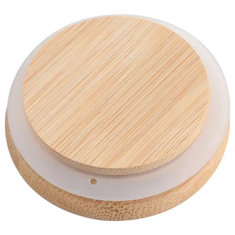 Set de 5 Tarros de Vidrio con Tapa de Bambú Hermética