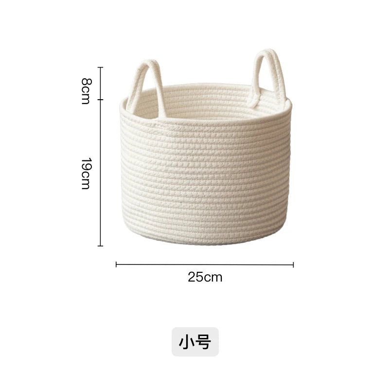 Cesta de Algodón Trenzado Blanco