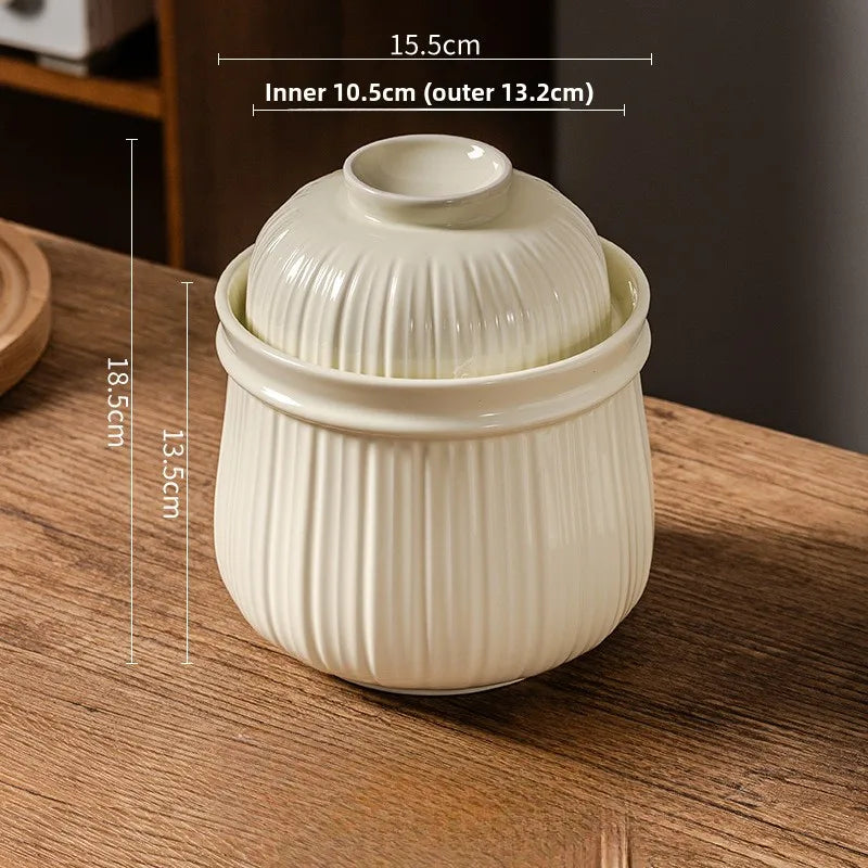 Tarro de Cerámica Estilo Nórdico para Kimchi y Fermentados