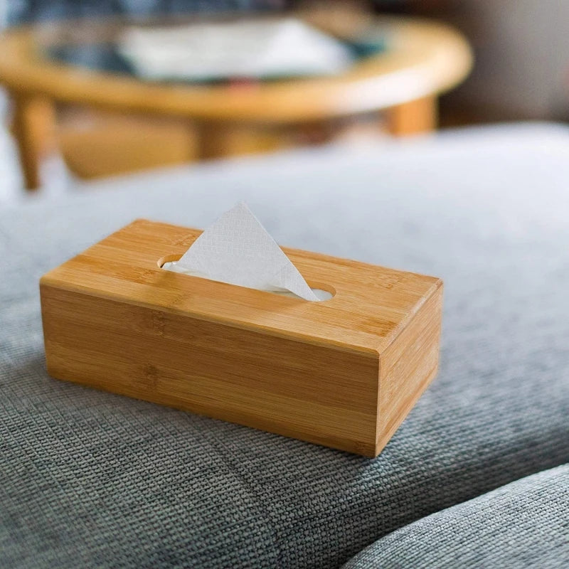 Caja Porta Pañuelos de Bambú Natural