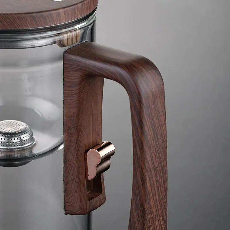 Tetera de Vidrio con Infusor y Mango de Madera