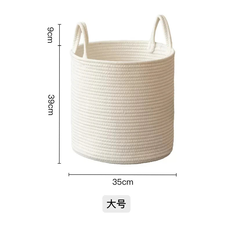 Cesta de Algodón Trenzado Blanco