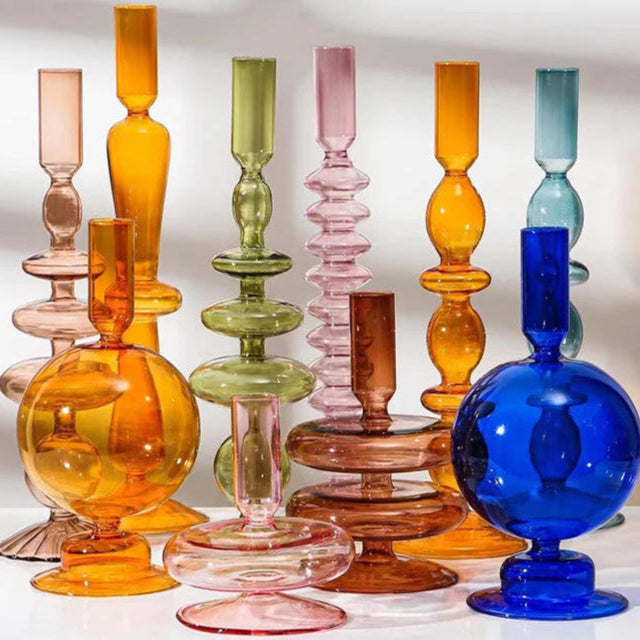 Portavelas de Cristal Hecho a Mano