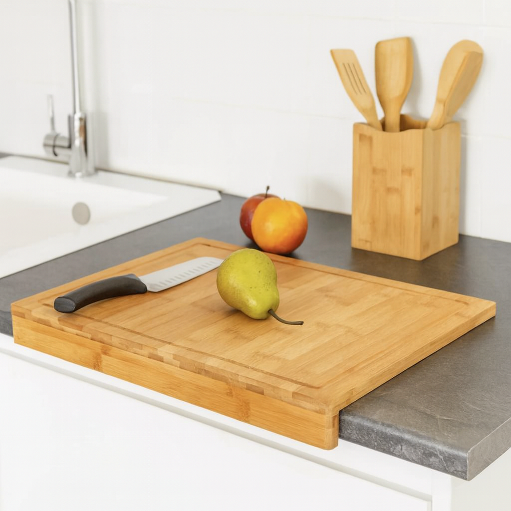 Tabla de bambú con soporte