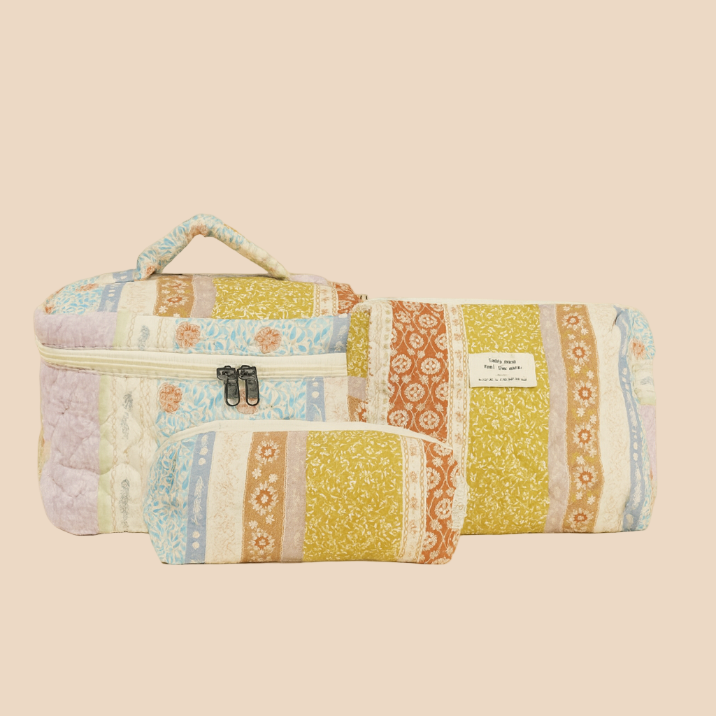 Set de 3 Neceseres de Algodón