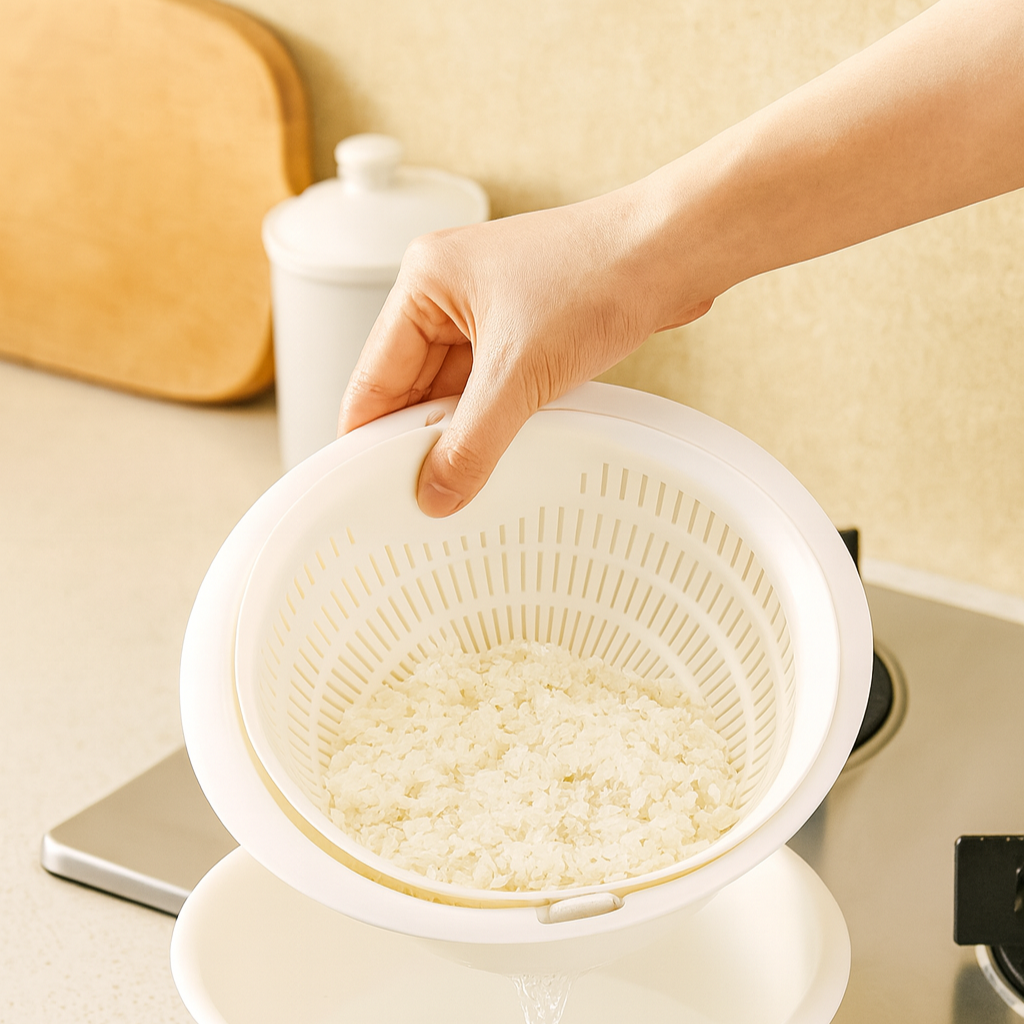 Cesta Giratoria para Lavar y Escurrir