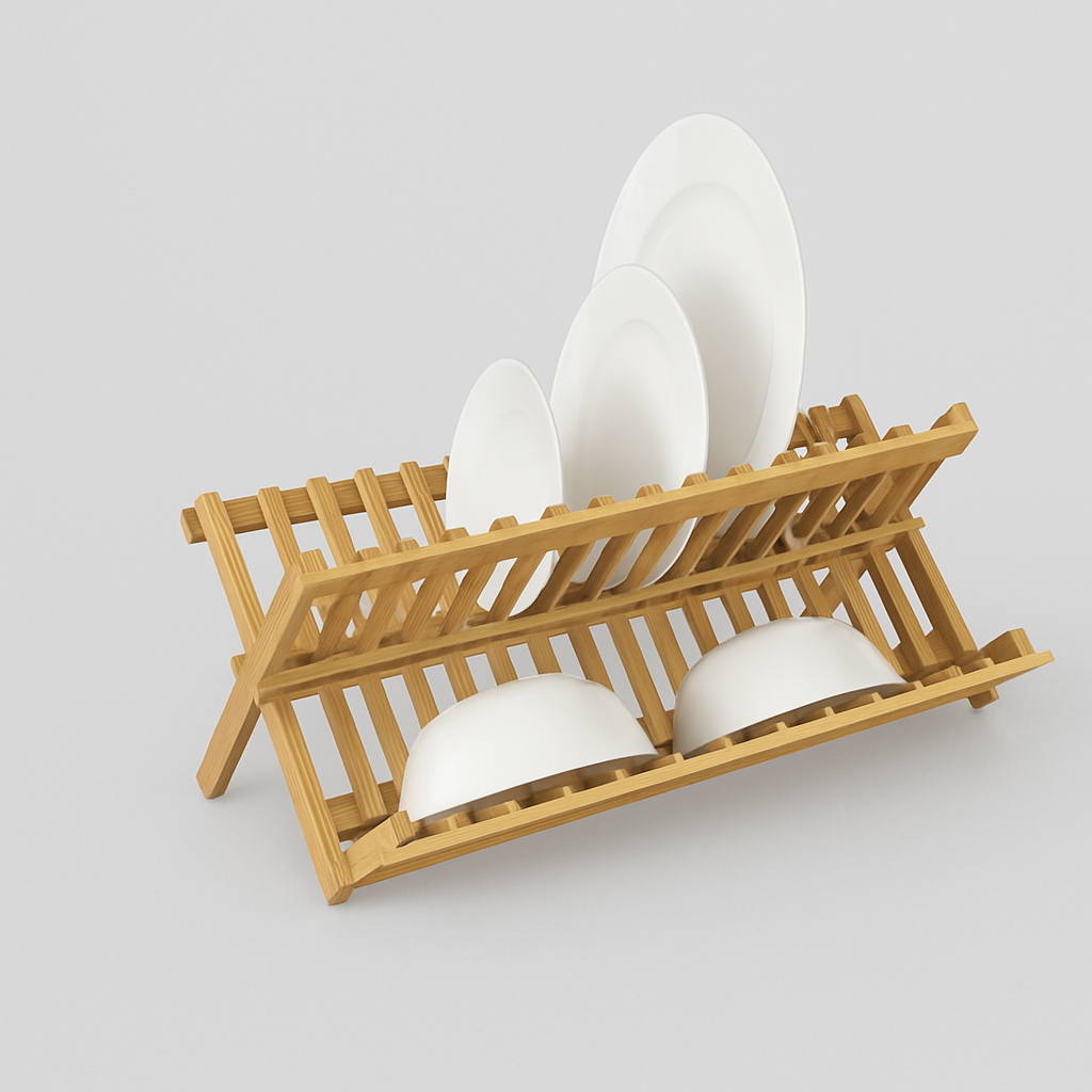 Escurreplatos Plegable de Bambú