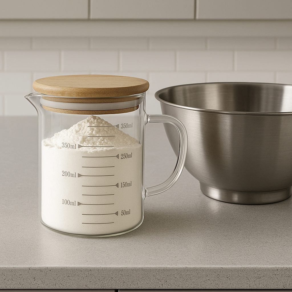 Jarra Medidora de Vidrio con Tapa