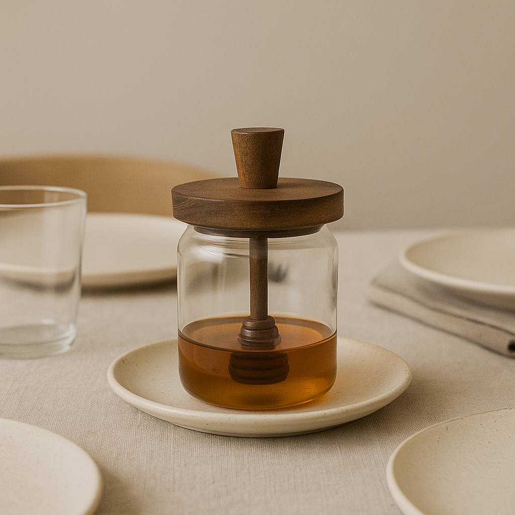 Mielera con Palo Dosificador y Tapa