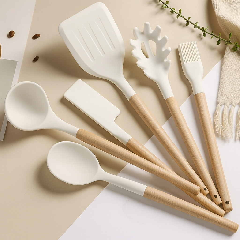 Set de 10 Utensilios de Cocina de Silicona