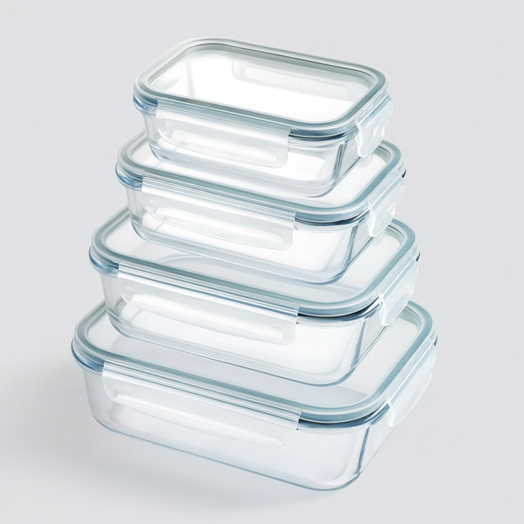 Set de 4 Recipientes de Vidrio